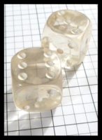 Dice : Dice - 6D Pipped - Clear Transparent Large with White Pips - Ebay July 2013